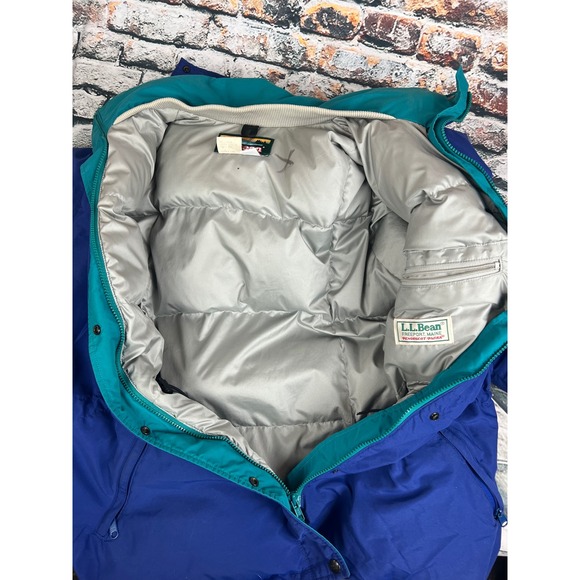 VTG LL Bean Down Penobscot Parka Womens Medium Hood Long Coat‎ Puffer Winter - Picture 7 of 8